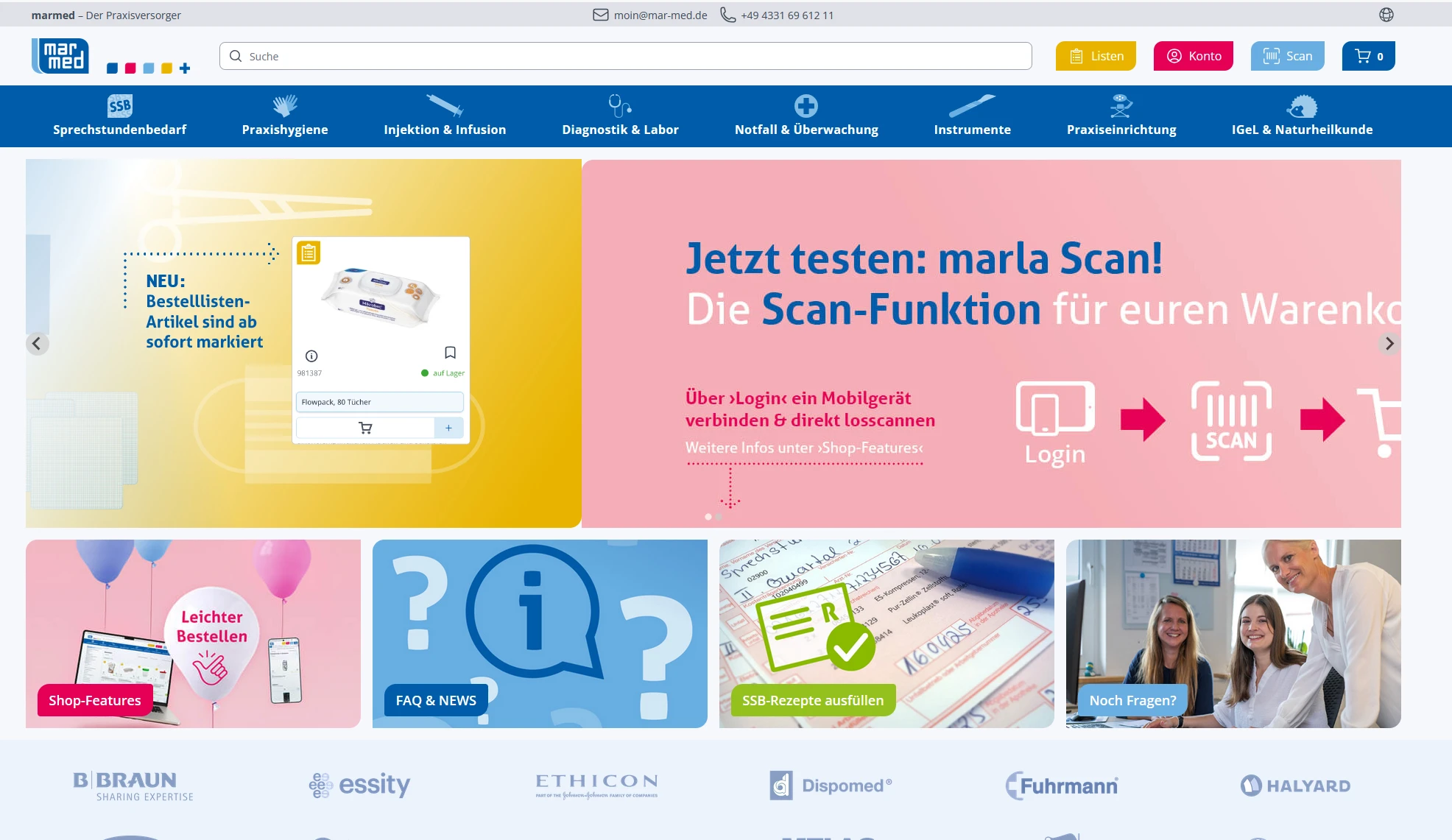 vemedo Shop-Frontend für Praxisbedarf